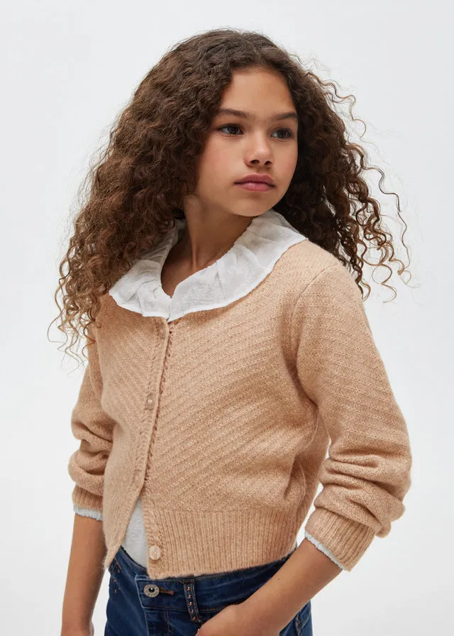 7311- Knitting cardigan for teen girl - h- Bark