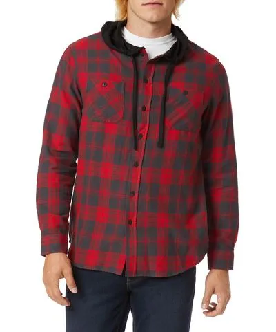 8/14/2020 UNIONBAY | Persian Red Plaid Flannel Hoodies for Men