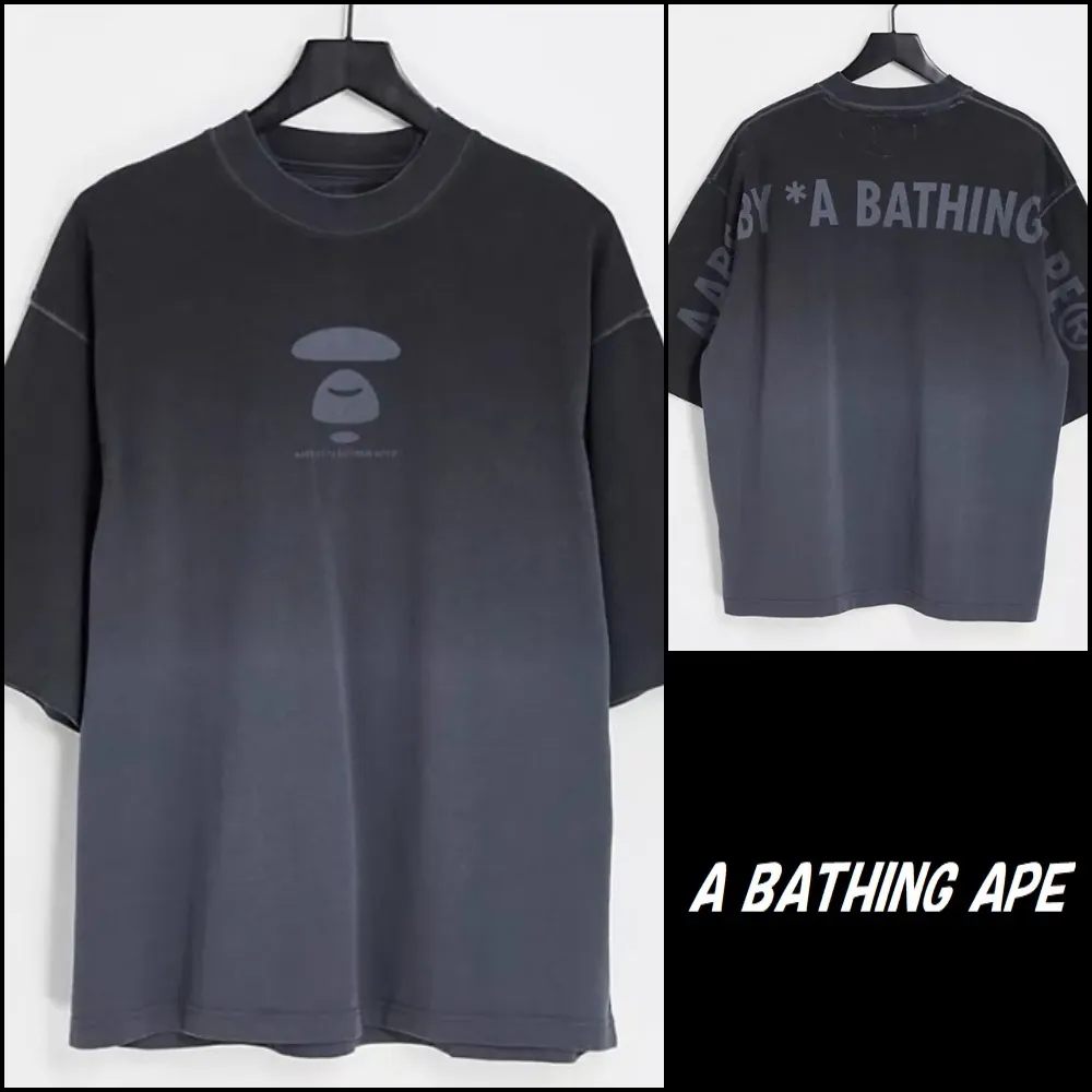 A BATHING APE  |Crew Neck Pullovers Cotton Short Sleeves Logo