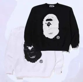 A BATHING APE  |Pullovers Unisex Street Style Plain Logo Sweatshirts