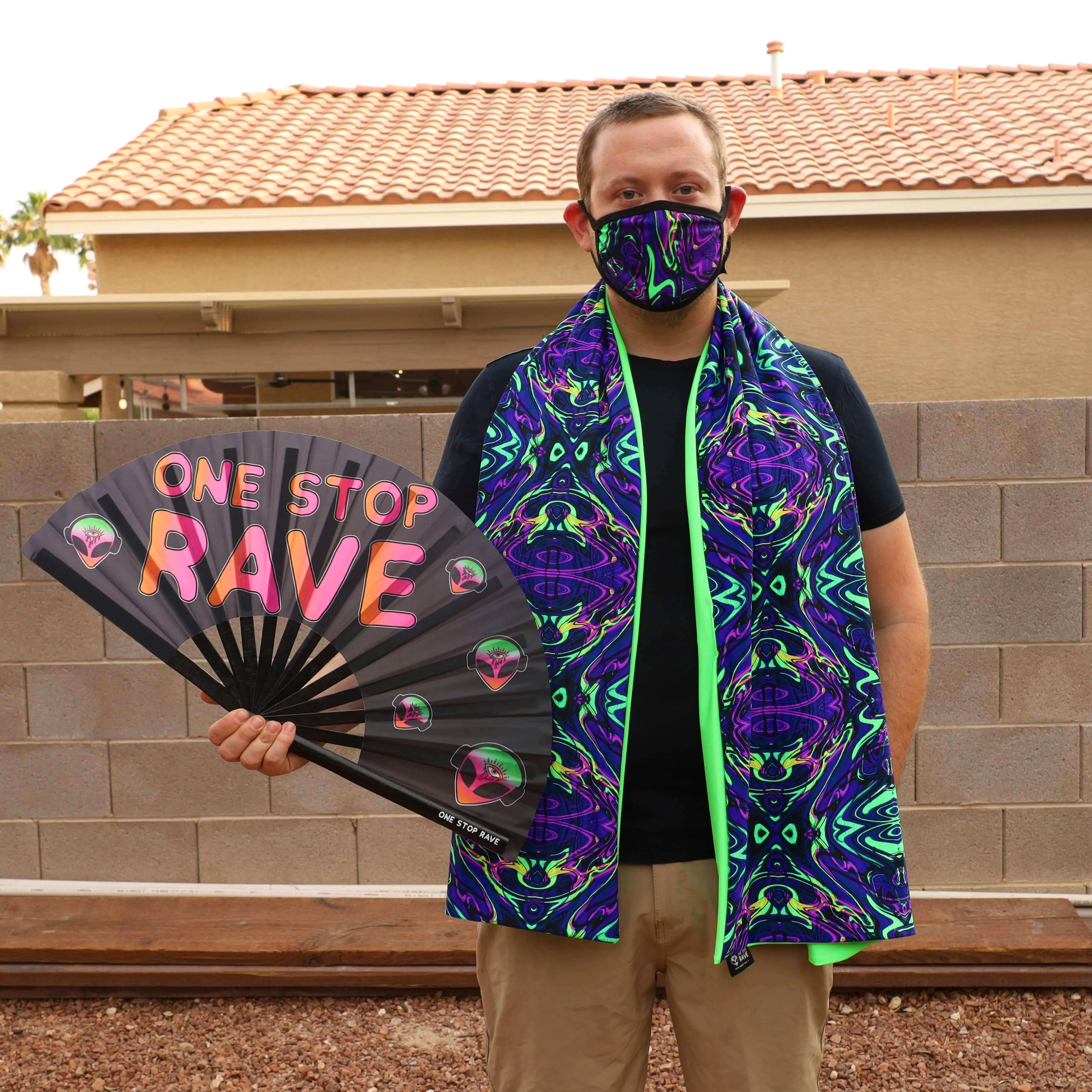 Acid Melt UV Rave Pashmina