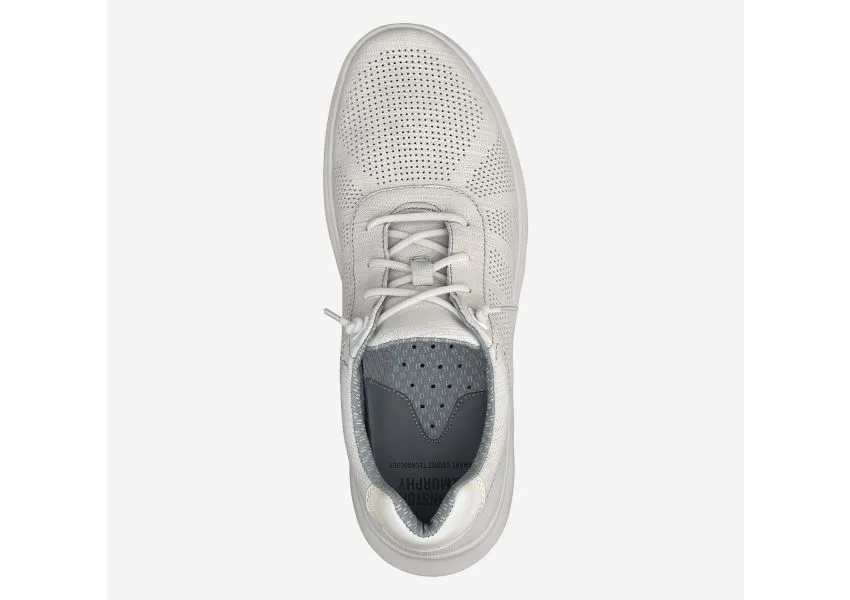 Activate White Perforated Leather Lace-Up Sneaker