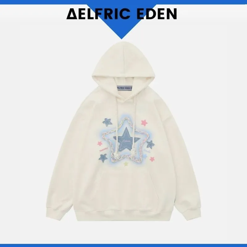 Aelfric Eden  |Pullovers Star Unisex Denim Street Style Long Sleeves Cotton