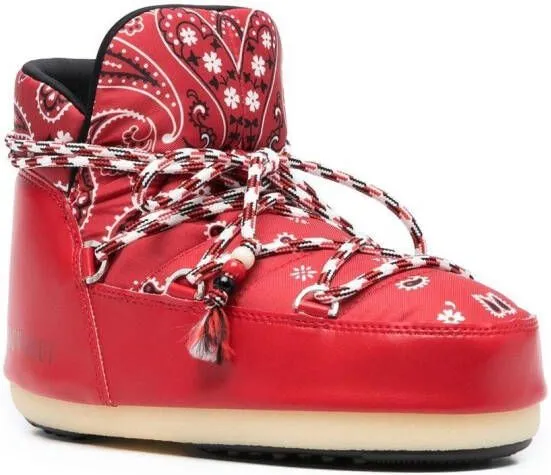 Alanui x Moon boot x Moon Boot bandana-print snow boots Red