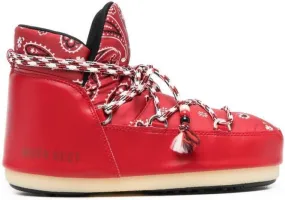 Alanui x Moon boot x Moon Boot bandana-print snow boots Red