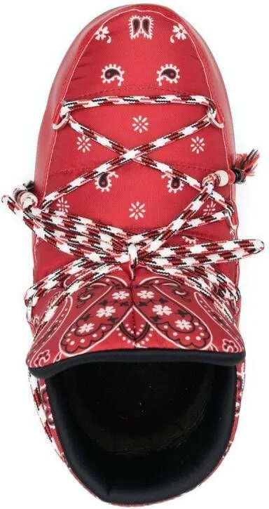 Alanui x Moon boot x Moon Boot bandana-print snow boots Red