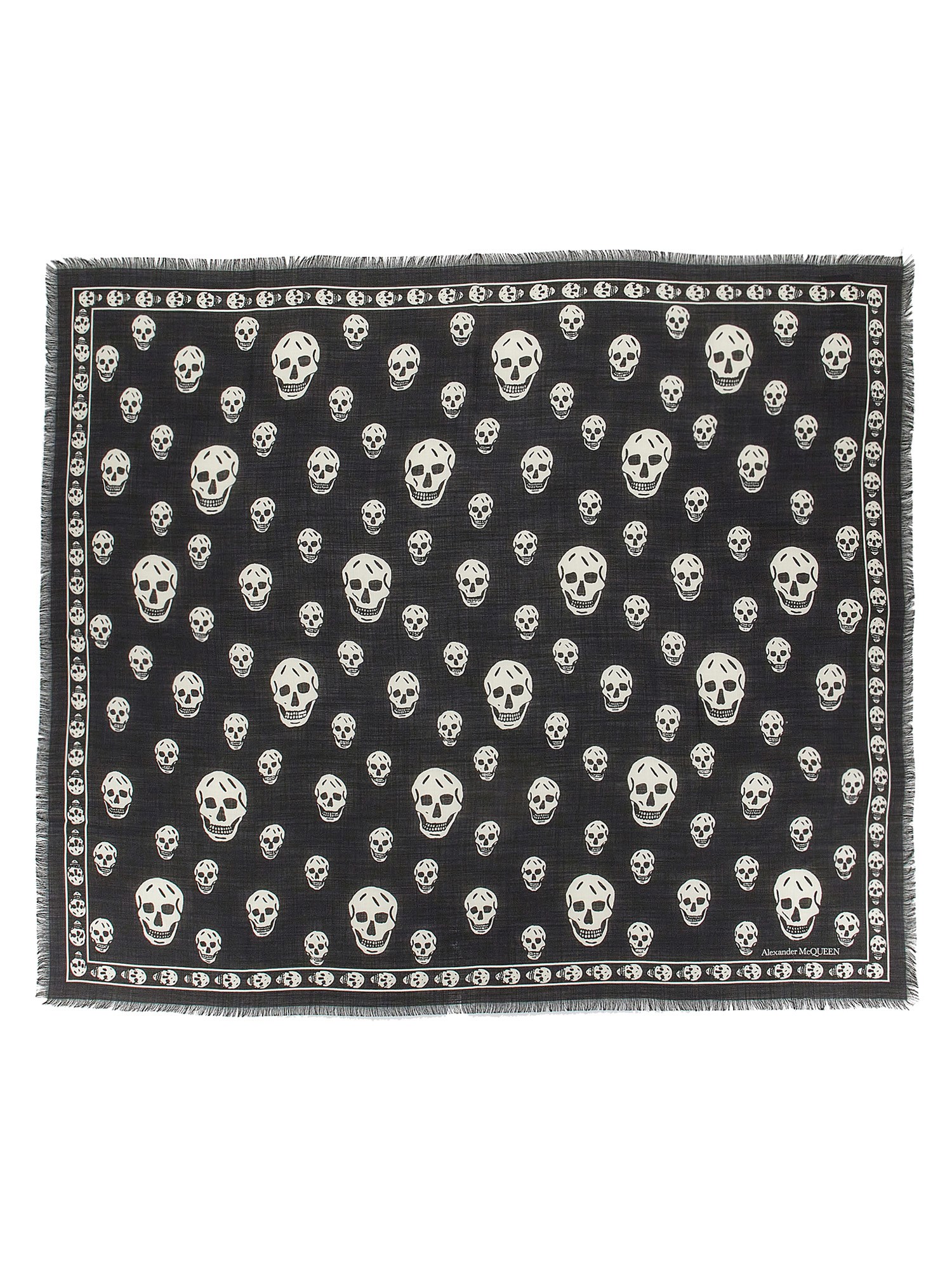 ALEXANDER McQUEEN    CLASSIC WOOL TWILL SKULL SCARF