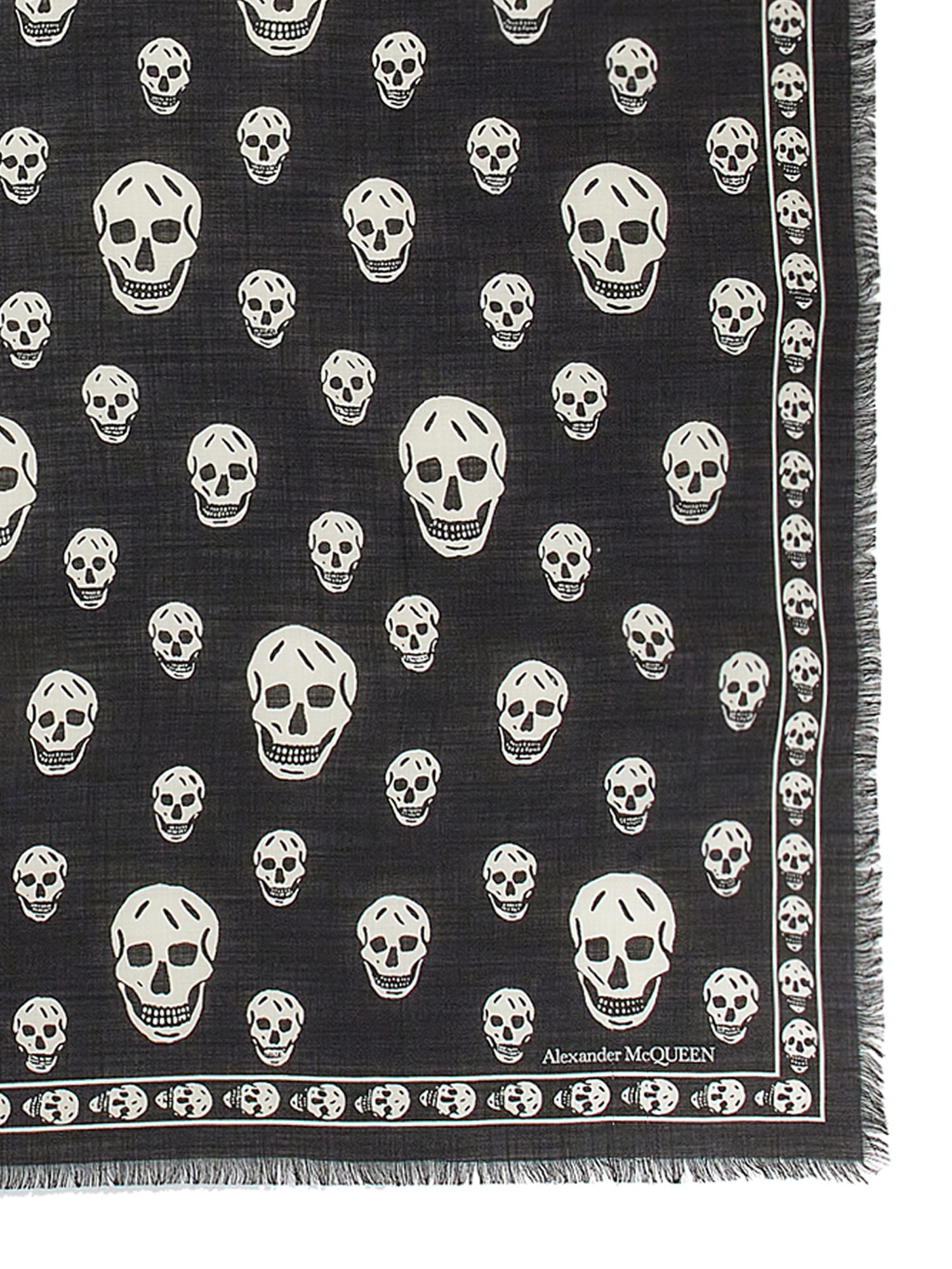 ALEXANDER McQUEEN    CLASSIC WOOL TWILL SKULL SCARF