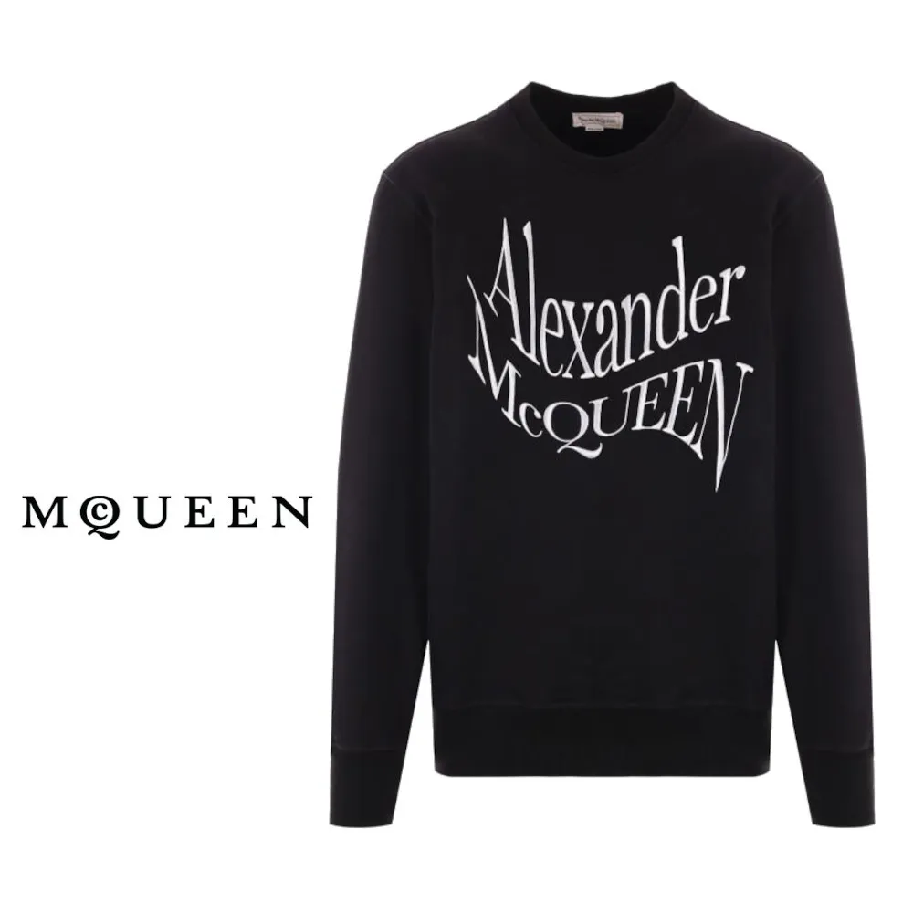 alexander mcqueen  |Crew Neck Pullovers Long Sleeves Plain Cotton Logo