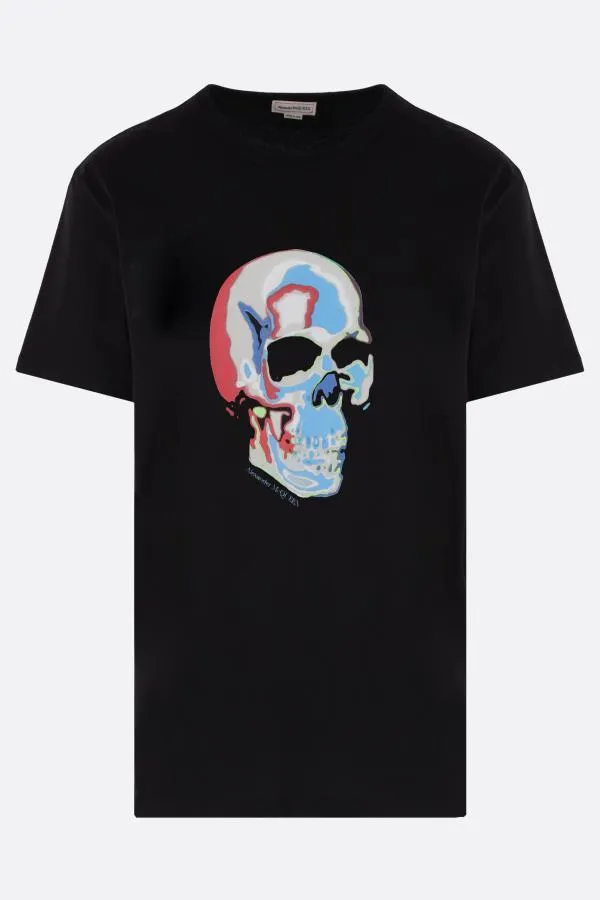 alexander mcqueen  |Crew Neck Pullovers Skull Plain Cotton Short Sleeves Logo