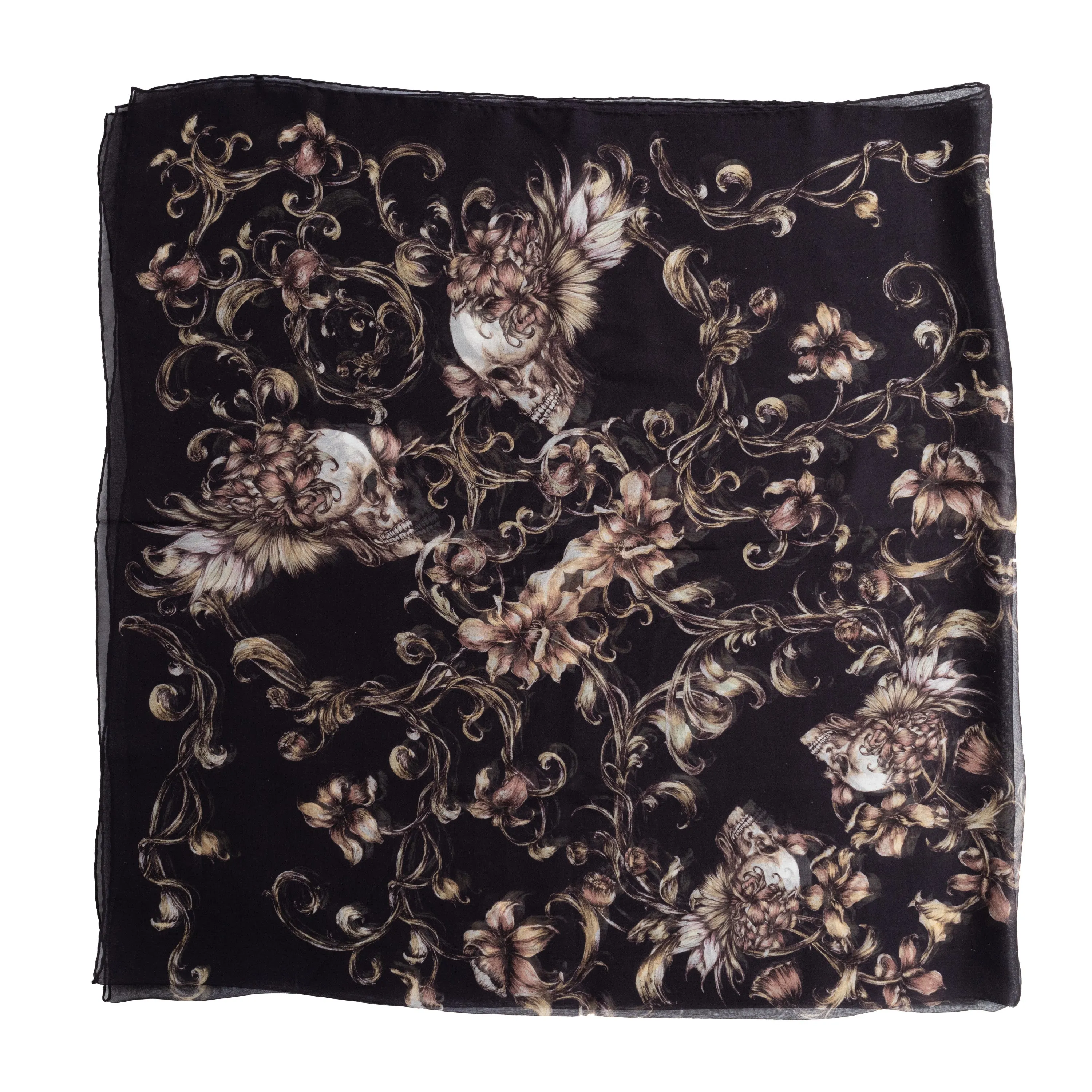 Alexander McQueen Floral Skull Print Scarf - '10s