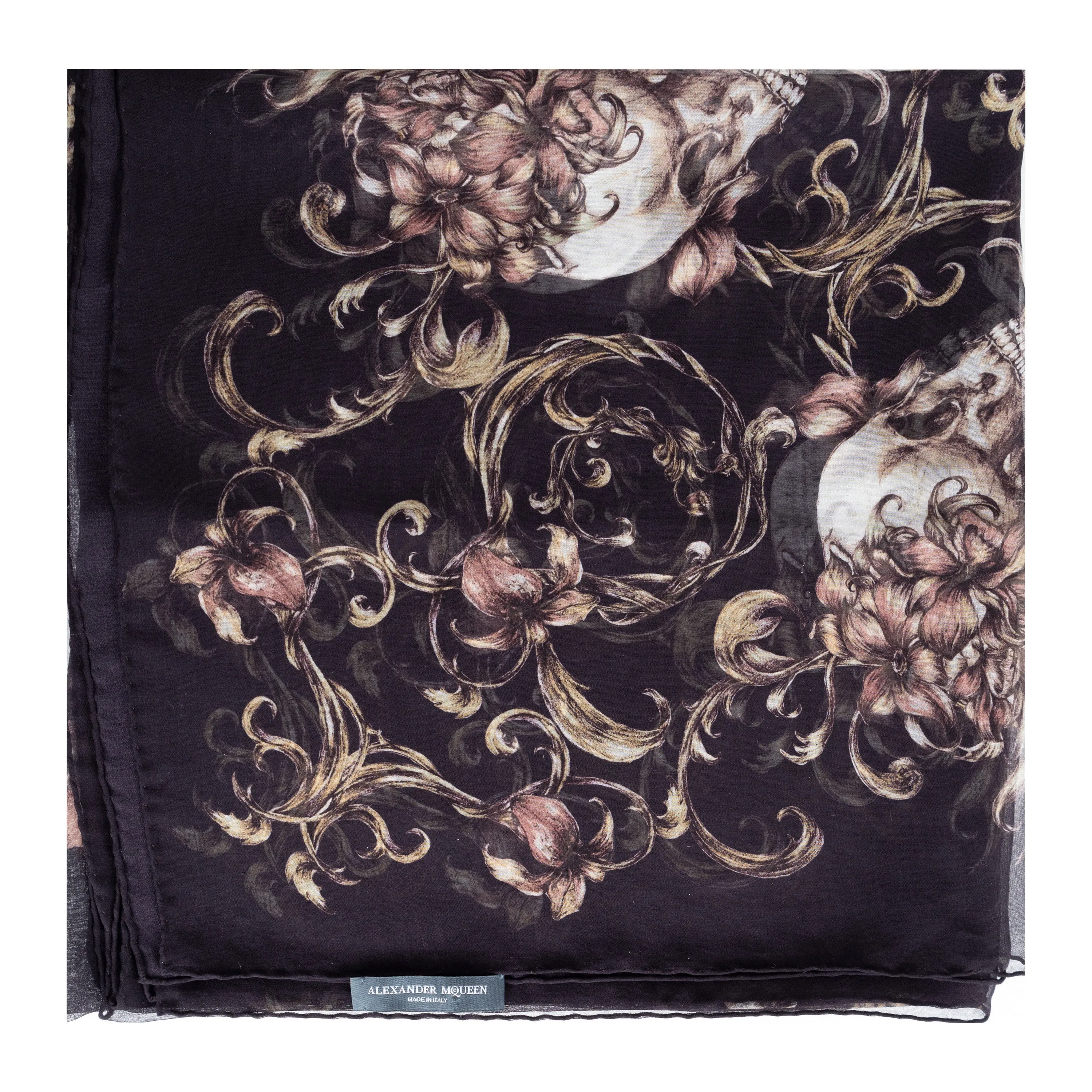 Alexander McQueen Floral Skull Print Scarf - '10s