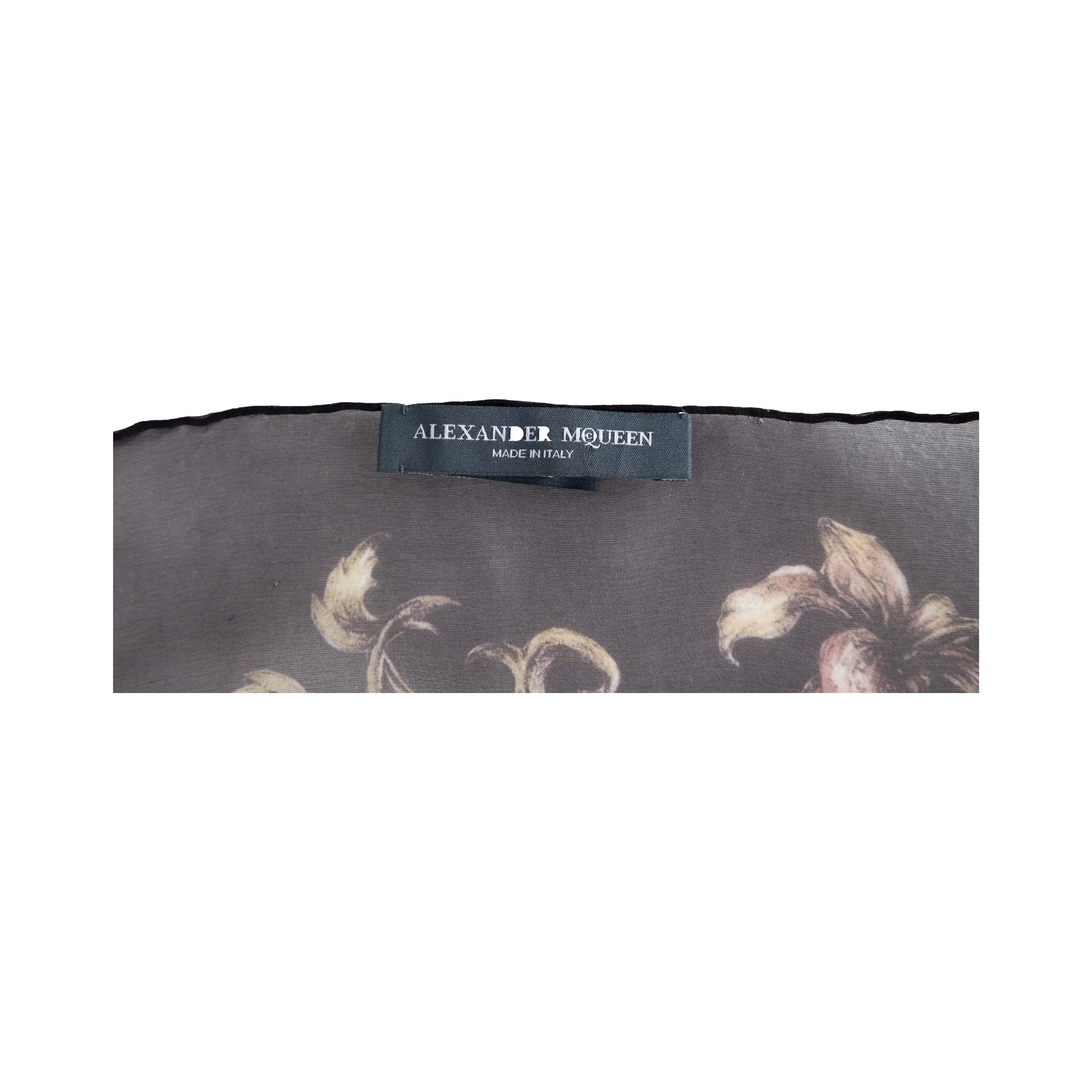 Alexander McQueen Floral Skull Print Scarf - '10s