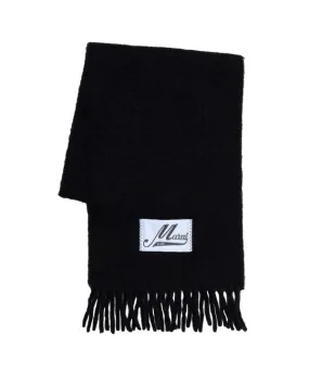 Alpaca Wool Scarf - Black