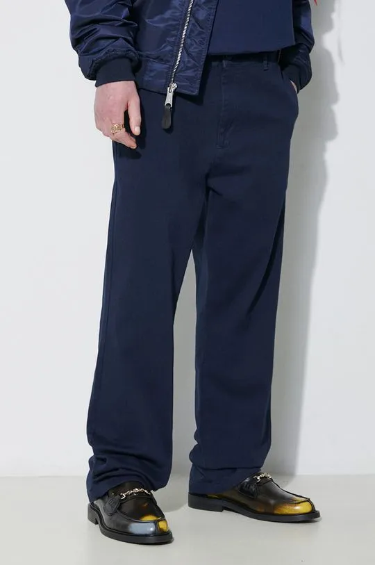 Alpha Industries trousers Chino men's navy blue color 146203