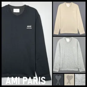 AMI PARIS  |Unisex Street Style Long Sleeves Long Sleeve T-shirt Logo