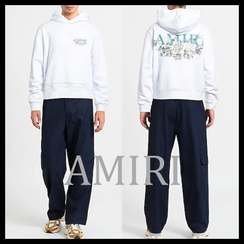 AMIRI  |Pullovers Unisex Street Style Long Sleeves Plain Cotton Logo