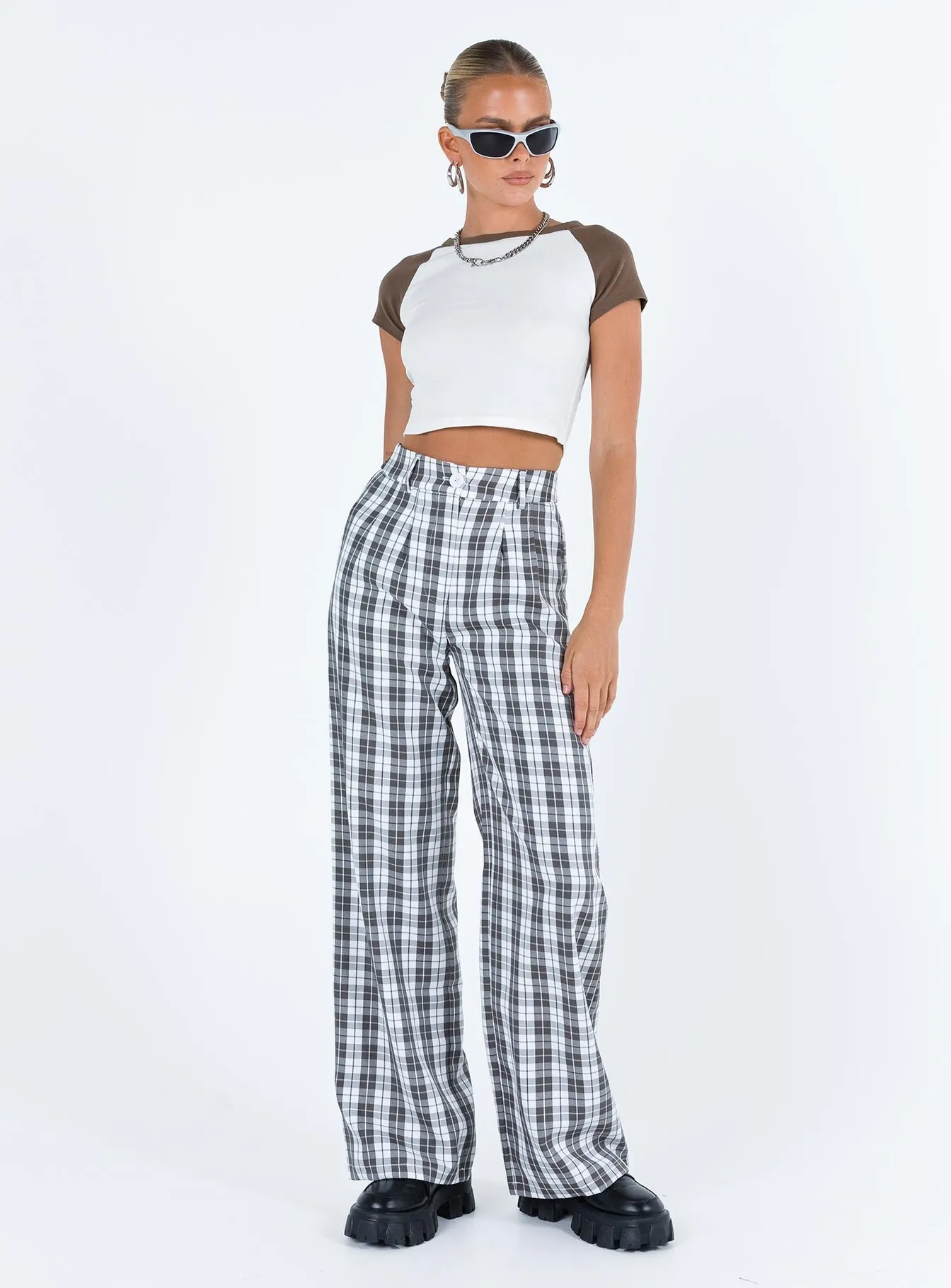 Archer Pants Grey Plaid