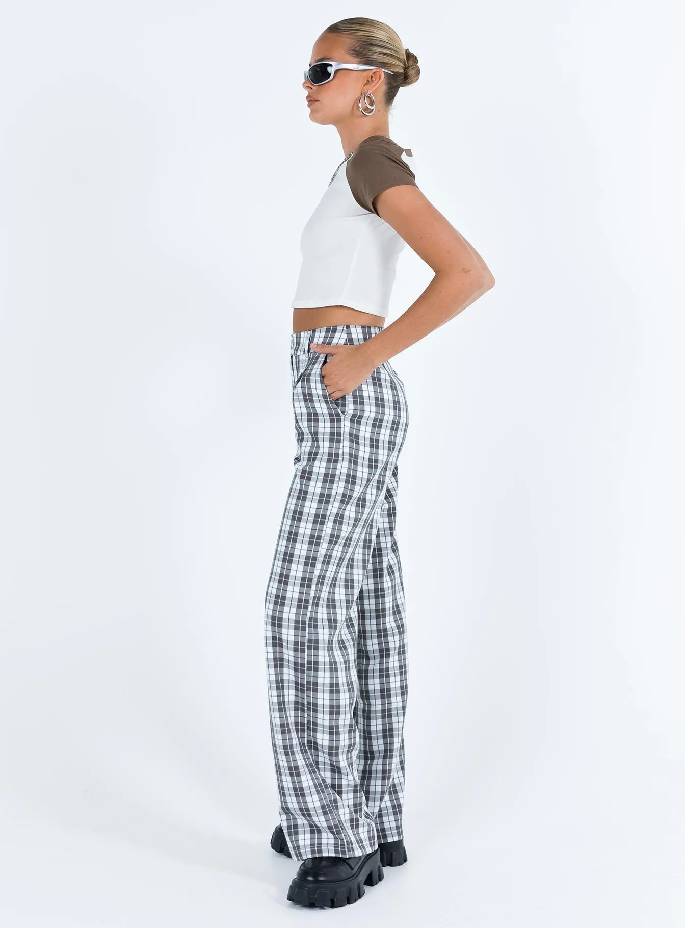 Archer Pants Grey Plaid