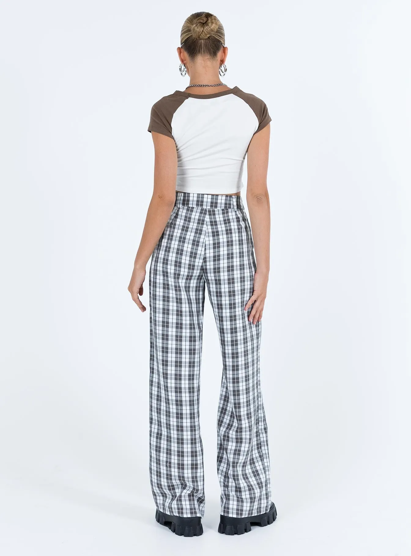 Archer Pants Grey Plaid