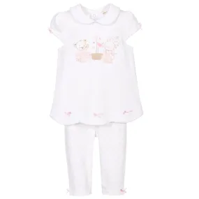 Baby Girls White Leggings Set