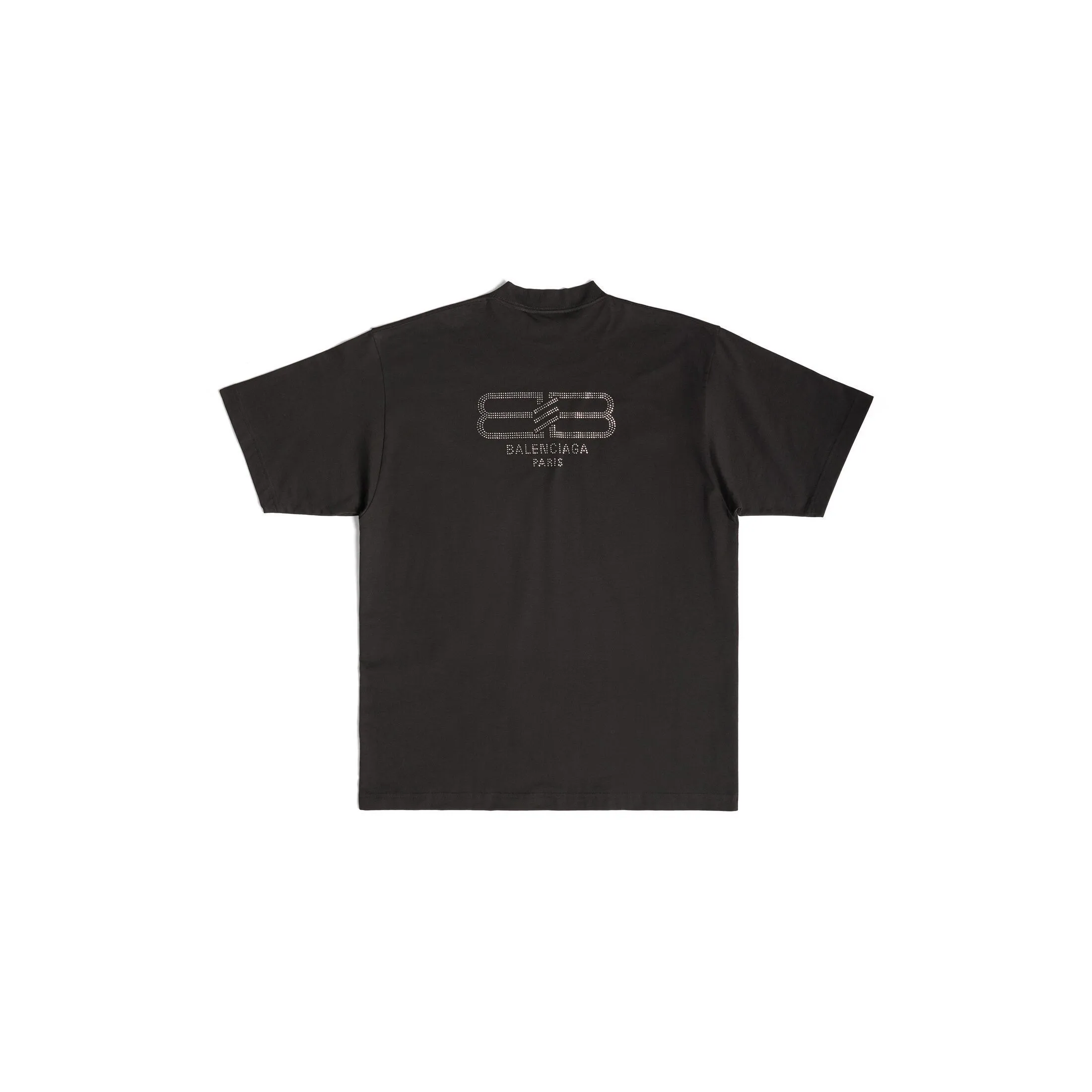 BALENCIAGA  |Bb Paris Strass T-shirt Medium Fit in Black Faded