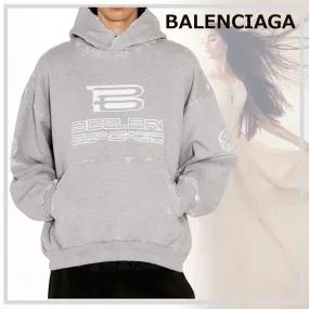 BALENCIAGA  |Unisex Sweat Street Style Long Sleeves Plain Cotton