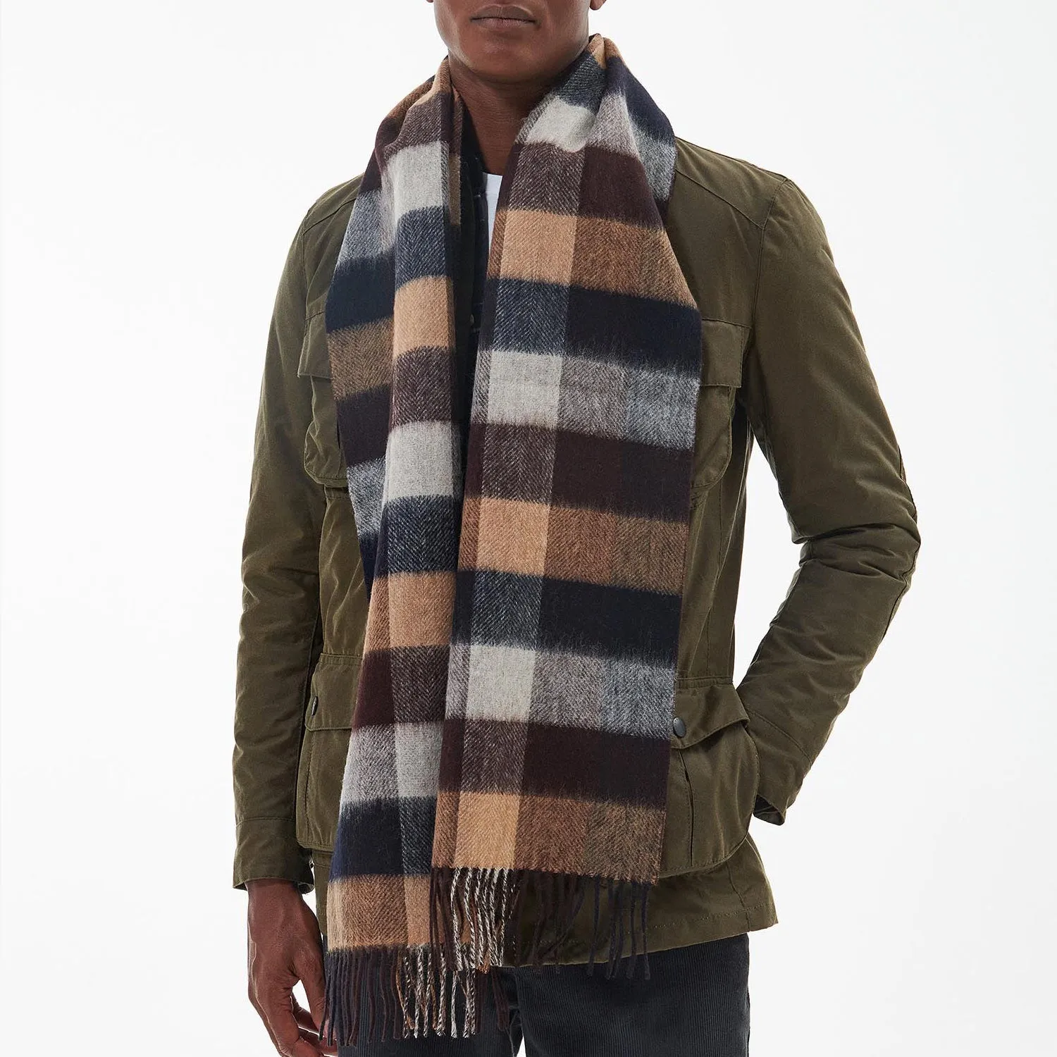 Barbour Largs Checked Scarf in Autumn Dress