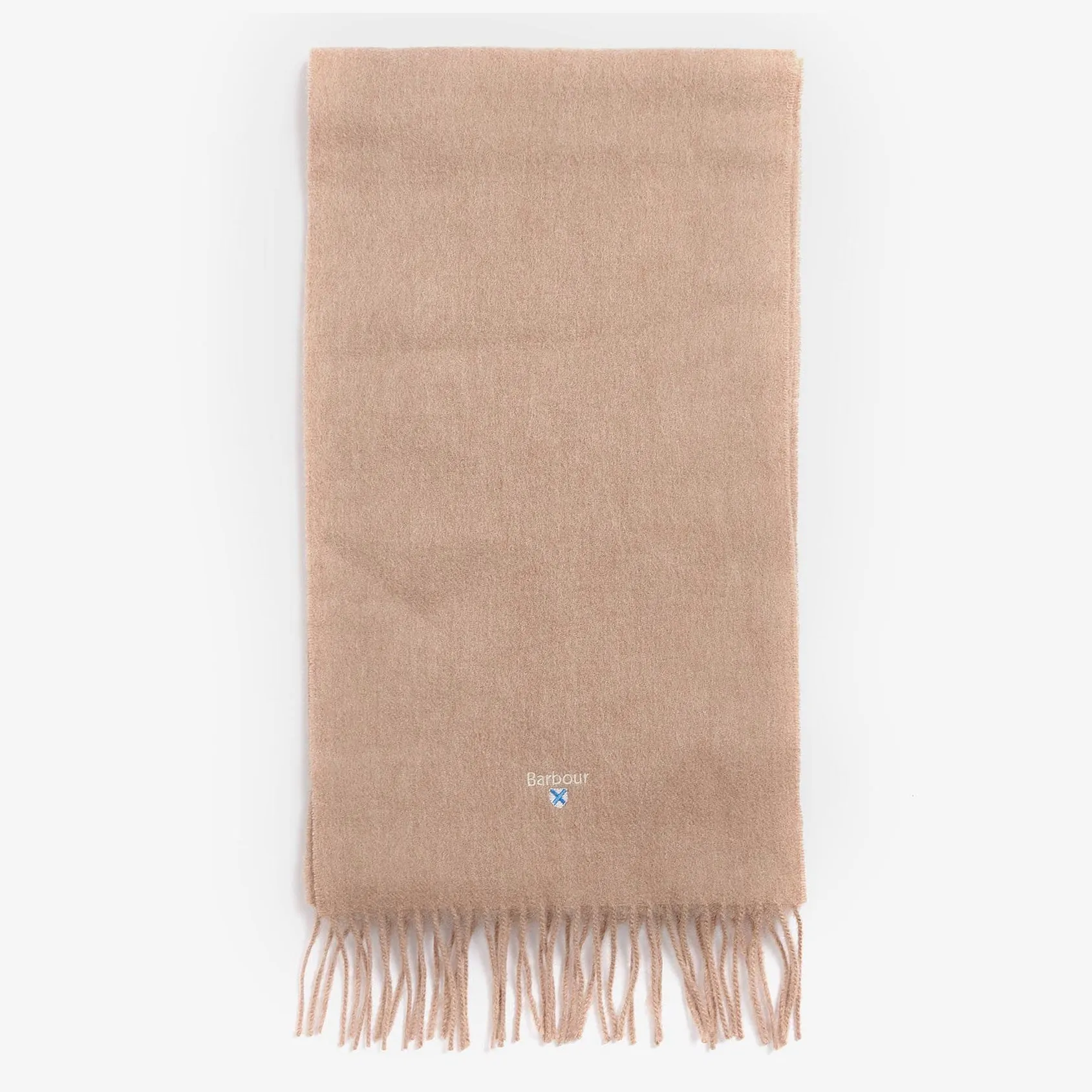 Barbour Plain Lambswool Scarf in Light Brown