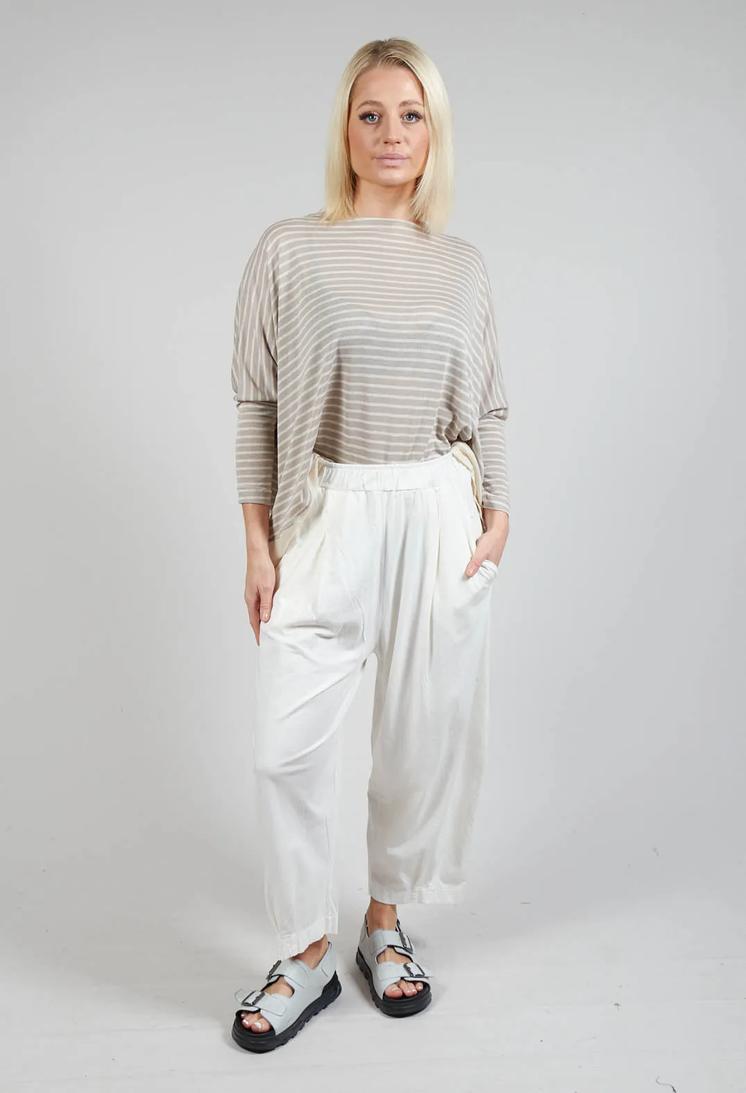 Bianco U Trousers In Mandorla