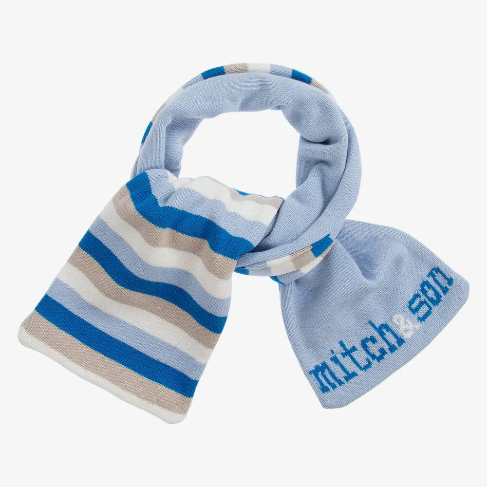 Blue Striped Scarf (109cm)