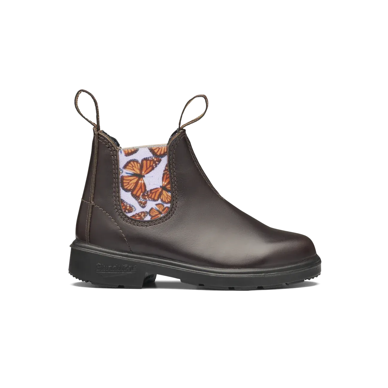 Blundstone Brown With Butterfly Lilac Elastic Kids' Boot