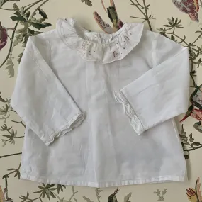 Bonpoint White Blouse With Pretty Collar: 12 Months