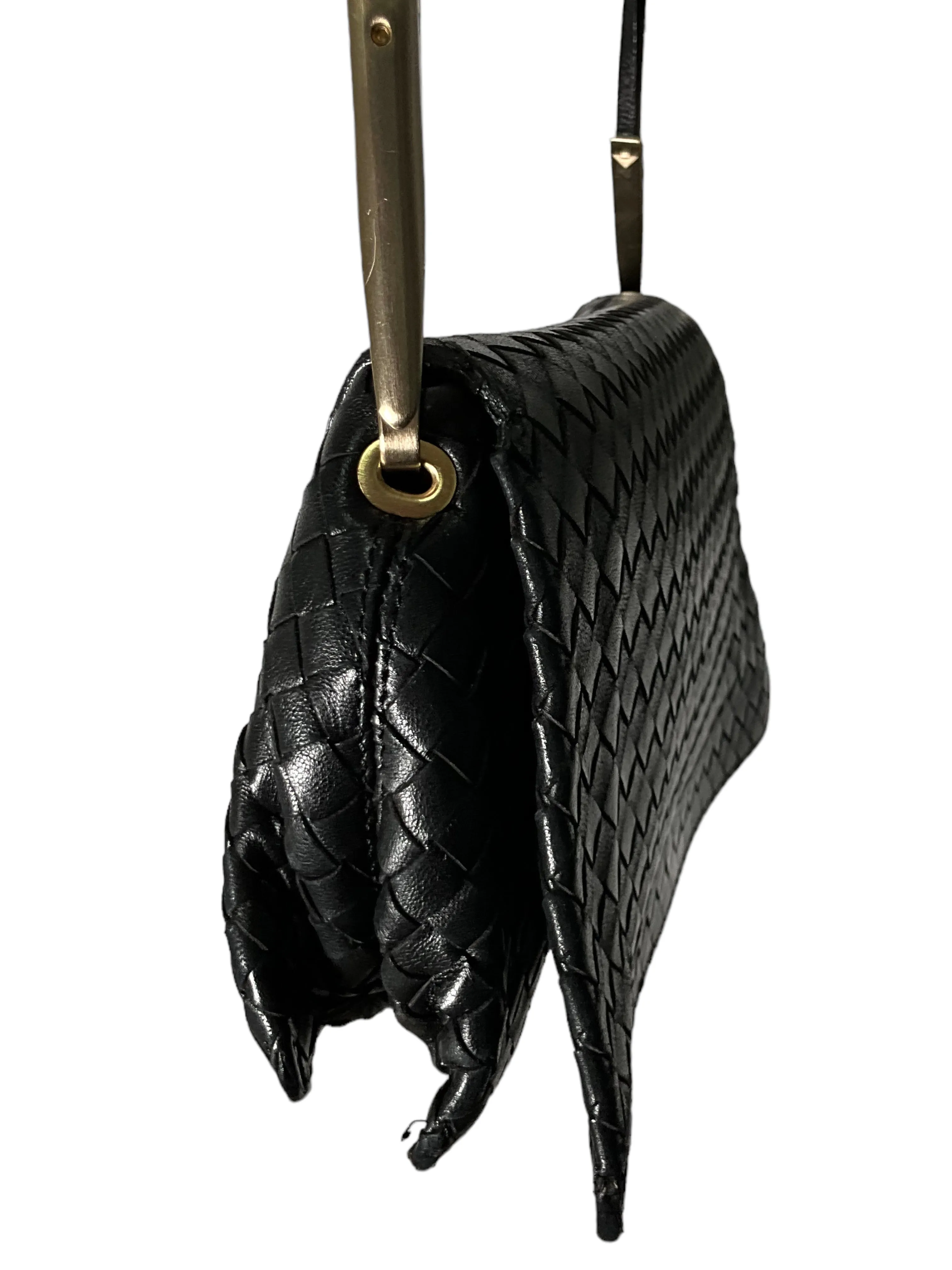 Bottega Veneta Black Intrecciato Crossbody Bag