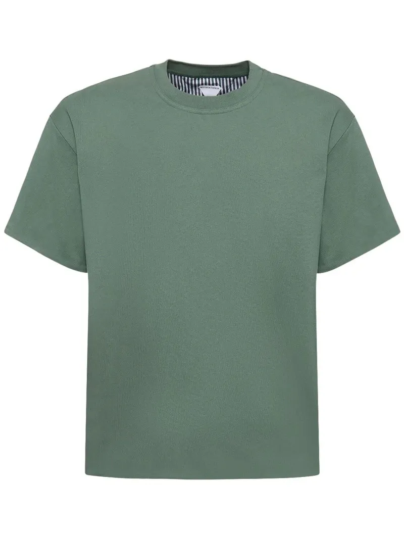 BOTTEGA VENETA  |Crew Neck Pullovers Plain Cotton Short Sleeves Logo