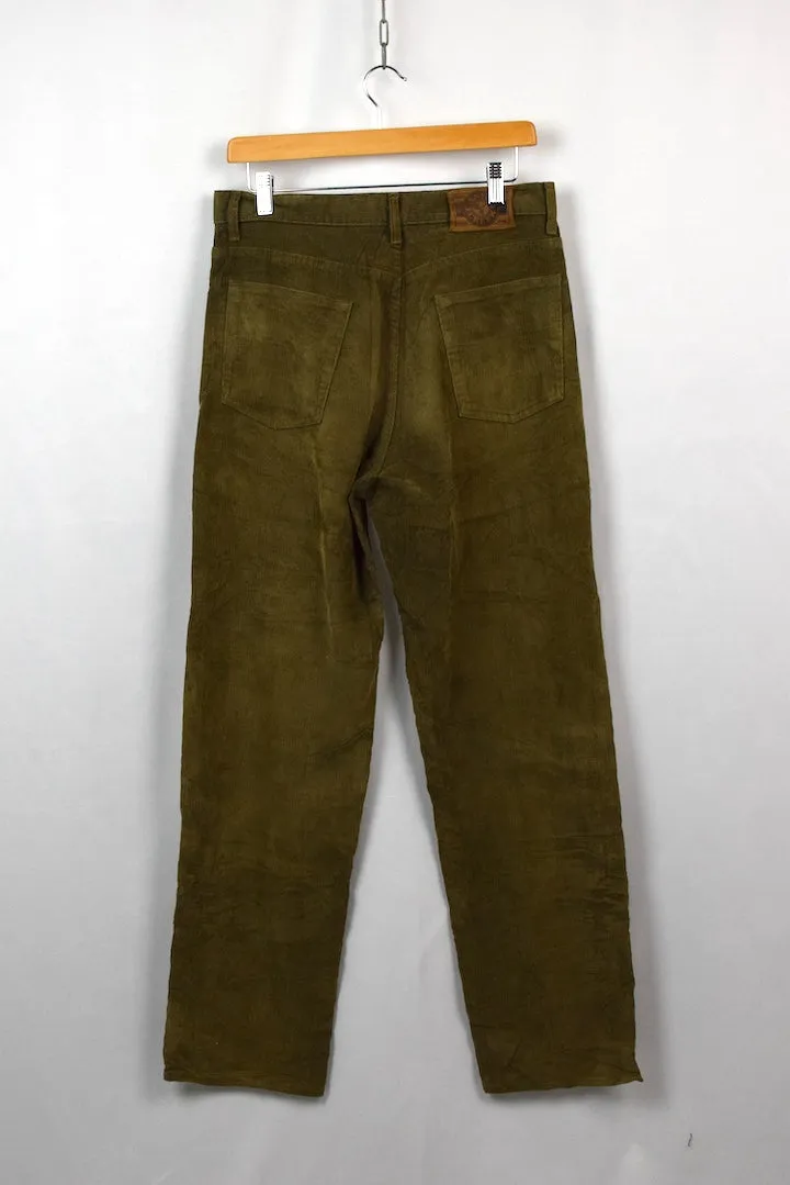 Brown Green Corduroy Pants