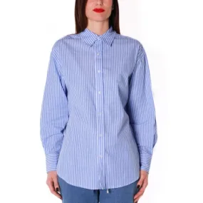 CAMICIA OVERSIZE A RIGHE, AZZURRO