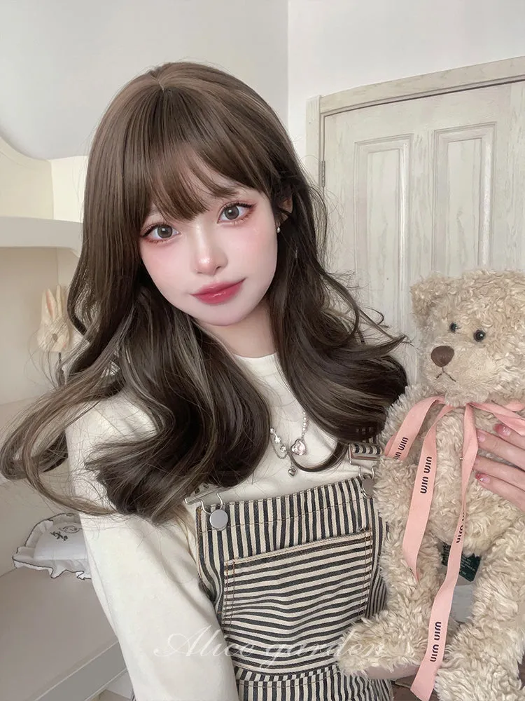 Casual Series Cute Mixed Ash Brown Wig ON996