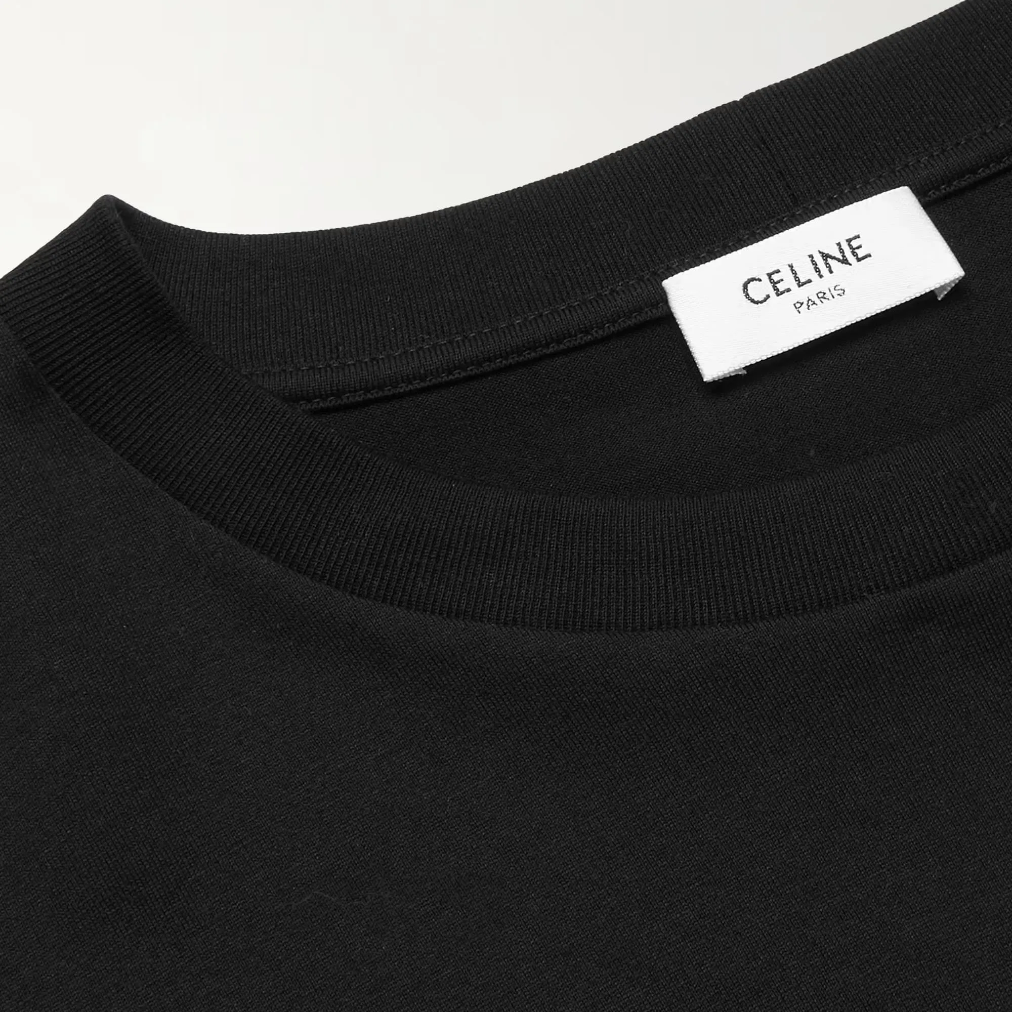 CELINE  |Crew Neck Pullovers Plain Cotton Short Sleeves Logo Luxury