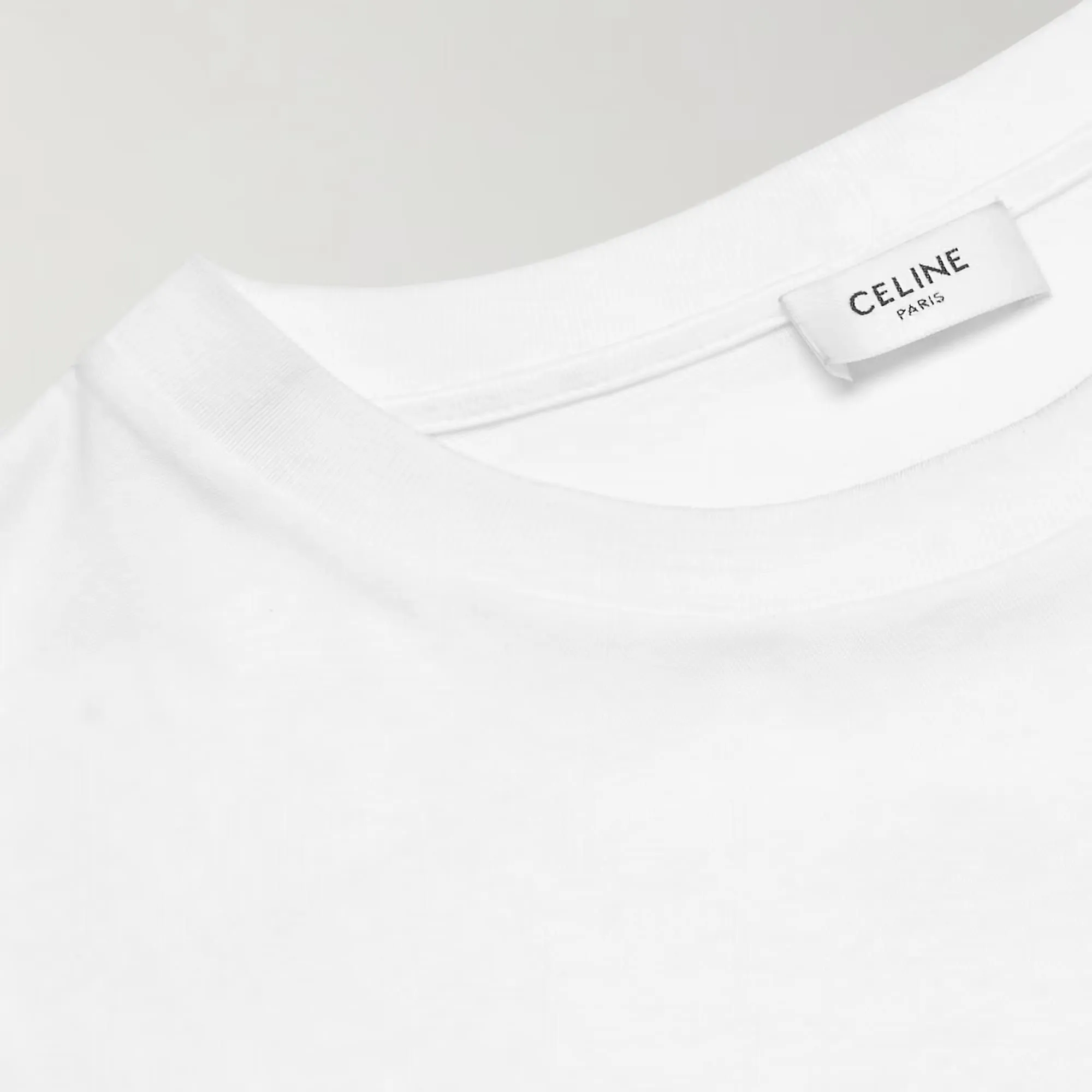 CELINE  |Crew Neck Pullovers Plain Cotton Short Sleeves Logo Luxury