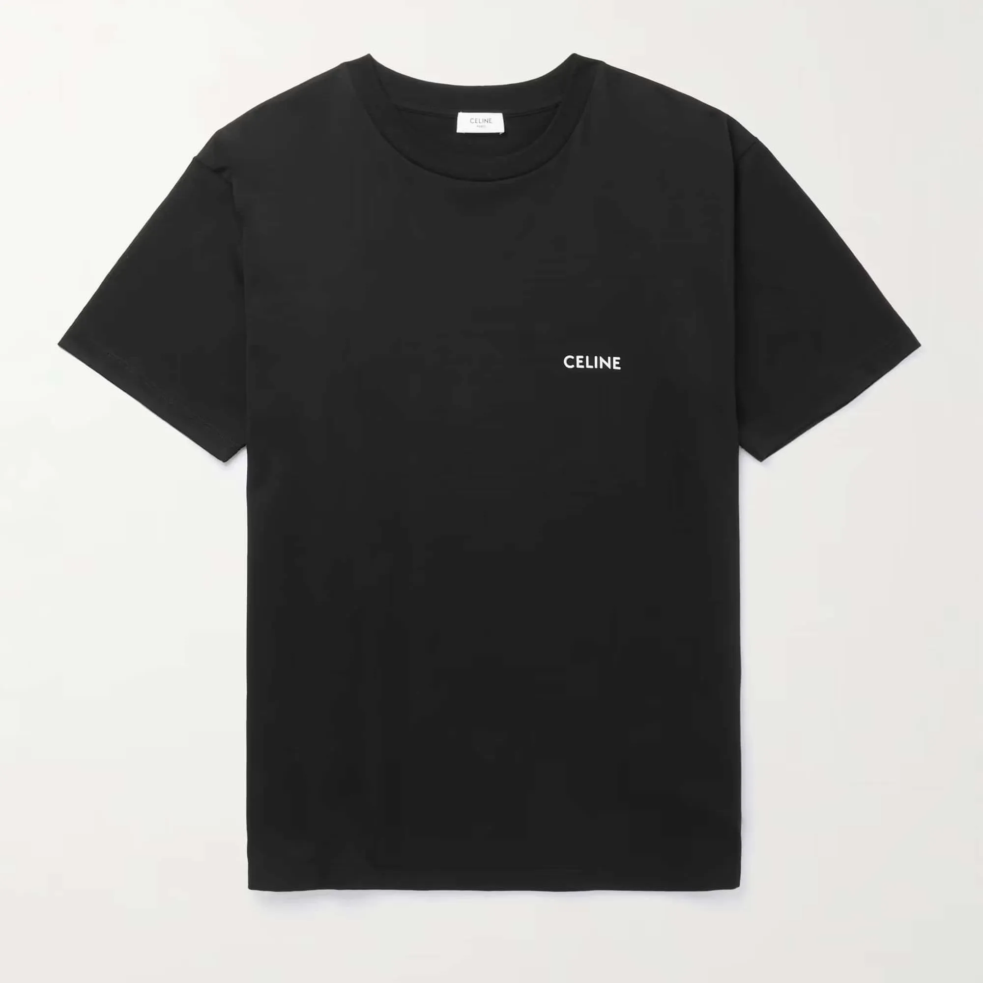 CELINE  |Crew Neck Pullovers Plain Cotton Short Sleeves Logo Luxury