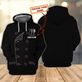 CHEF 3D ALL OVER PRINTED MEN AUTUMN HOODIE CUSTOM NAME - T-SHIRT DESIGN