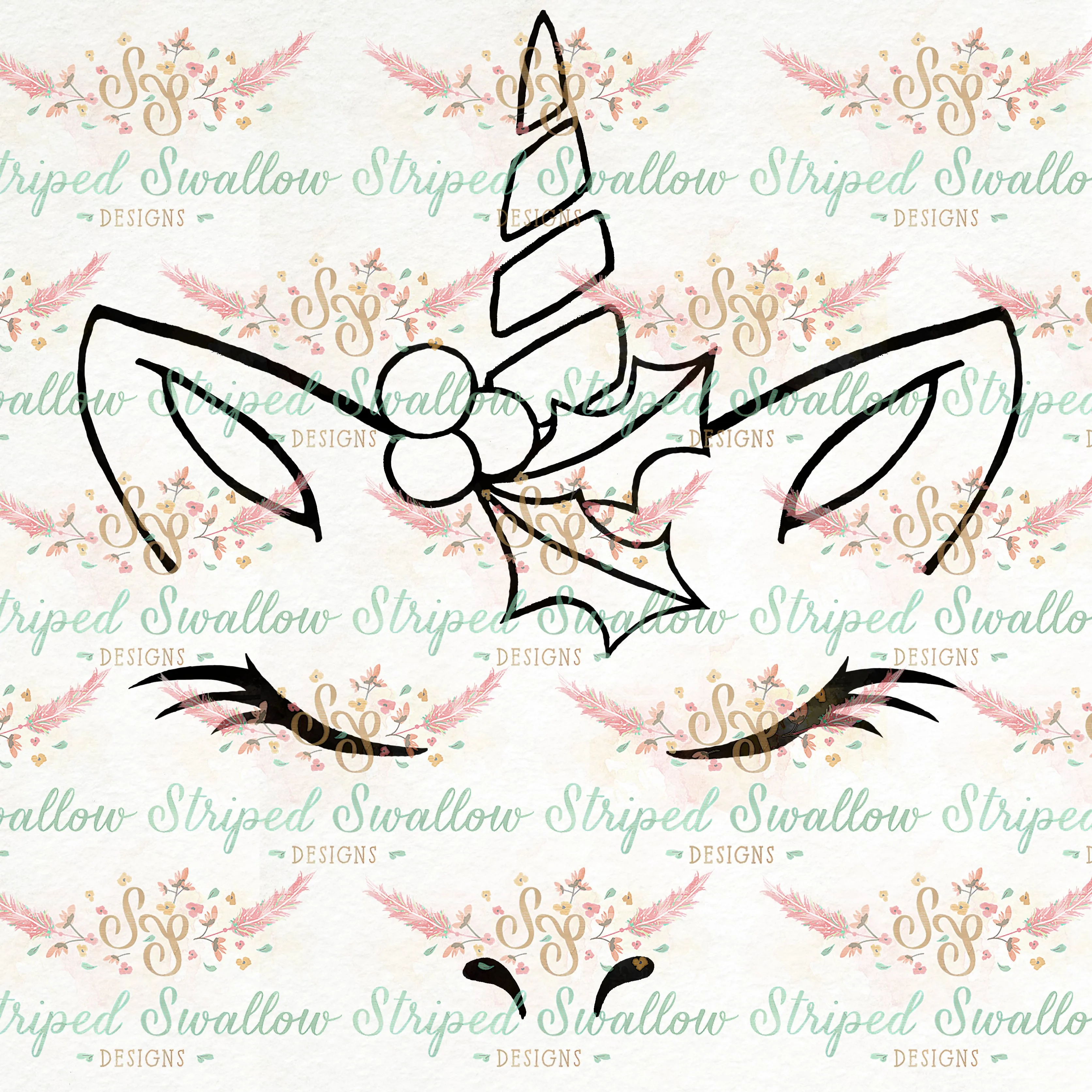 Christmas Unicorn Digital Cut File