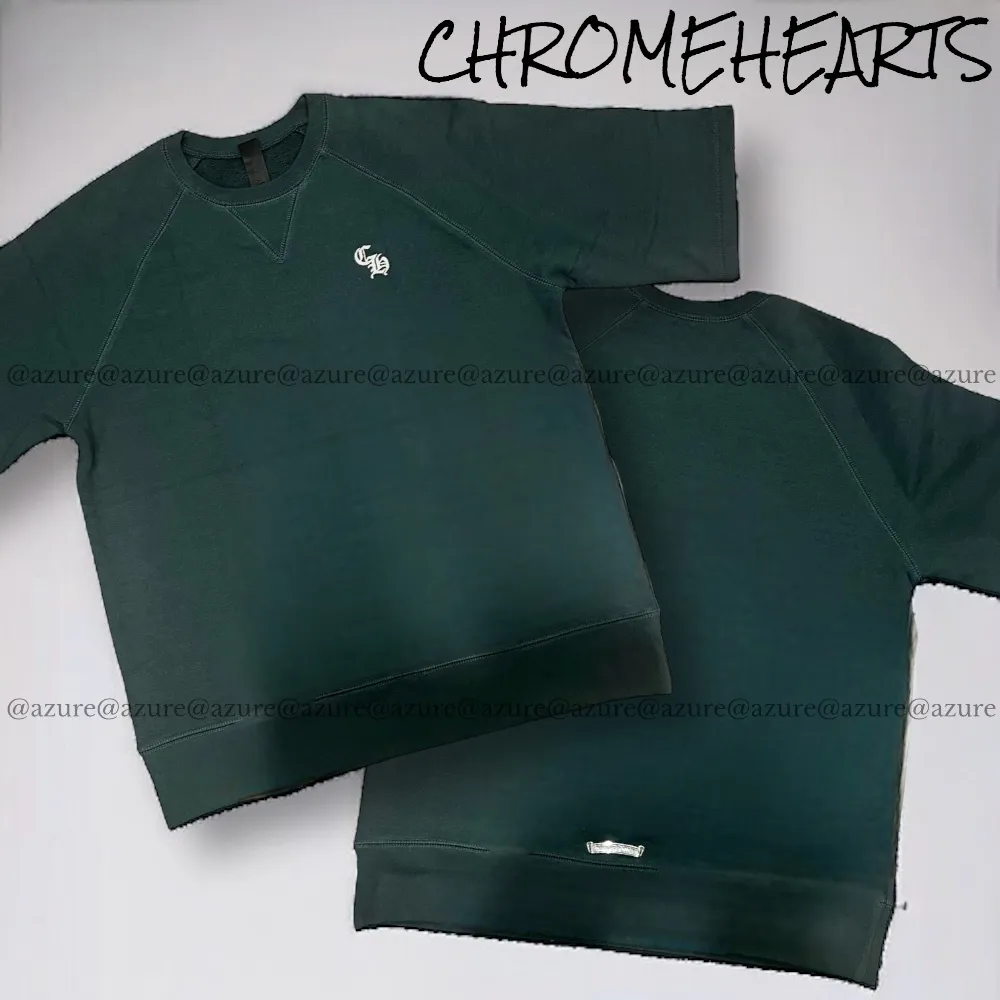 CHROME HEARTS  |Crew Neck Pullovers Unisex Street Style Cropped Logo