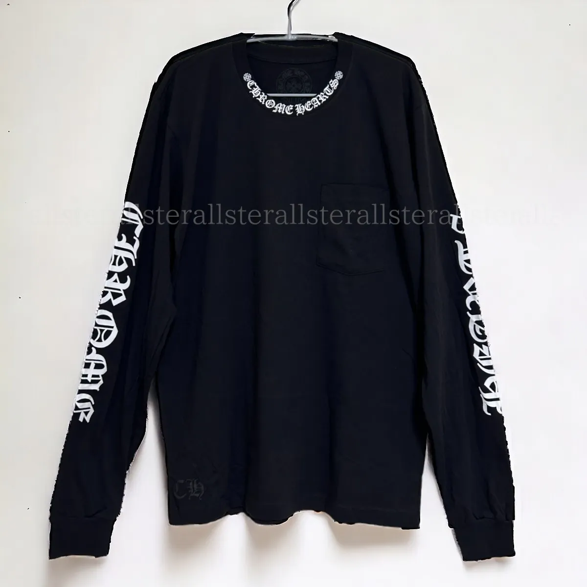 CHROME HEARTS  |Crew Neck Unisex Long Sleeves Plain Cotton