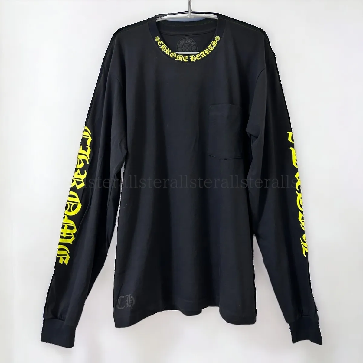 CHROME HEARTS  |Crew Neck Unisex Long Sleeves Plain Cotton