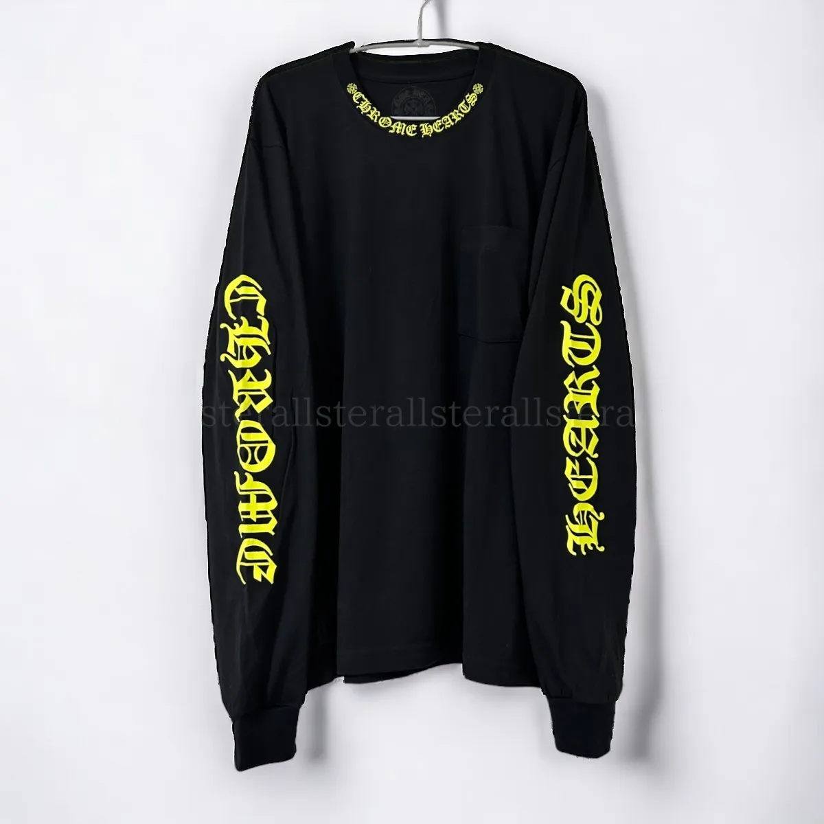 CHROME HEARTS  |Crew Neck Unisex Long Sleeves Plain Cotton