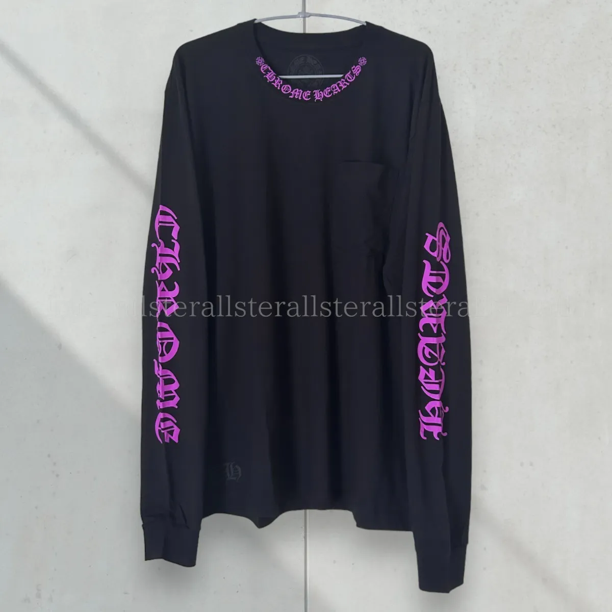 CHROME HEARTS  |Crew Neck Unisex Long Sleeves Plain Cotton