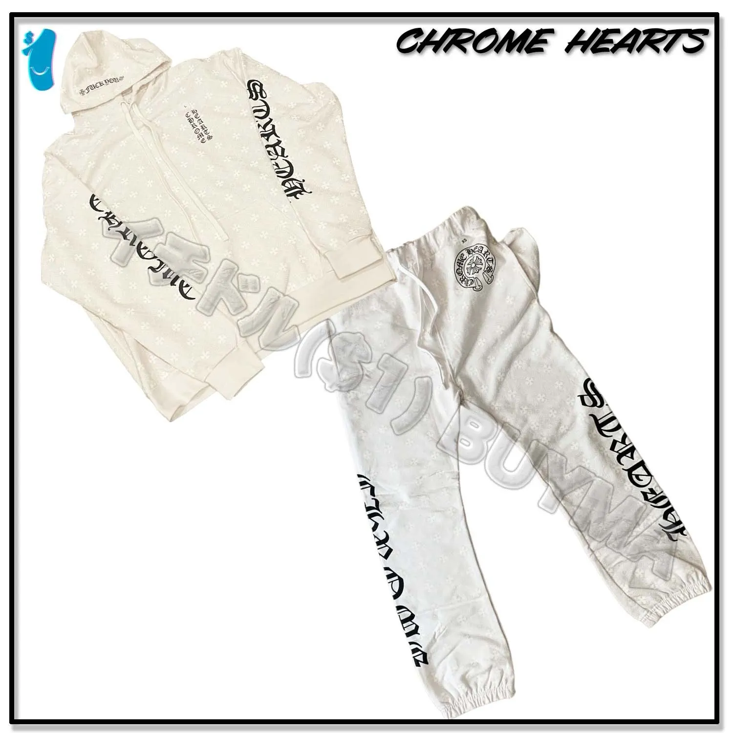 CHROME HEARTS  |Unisex Street Style Long Sleeves Cotton Logos on the Sleeves