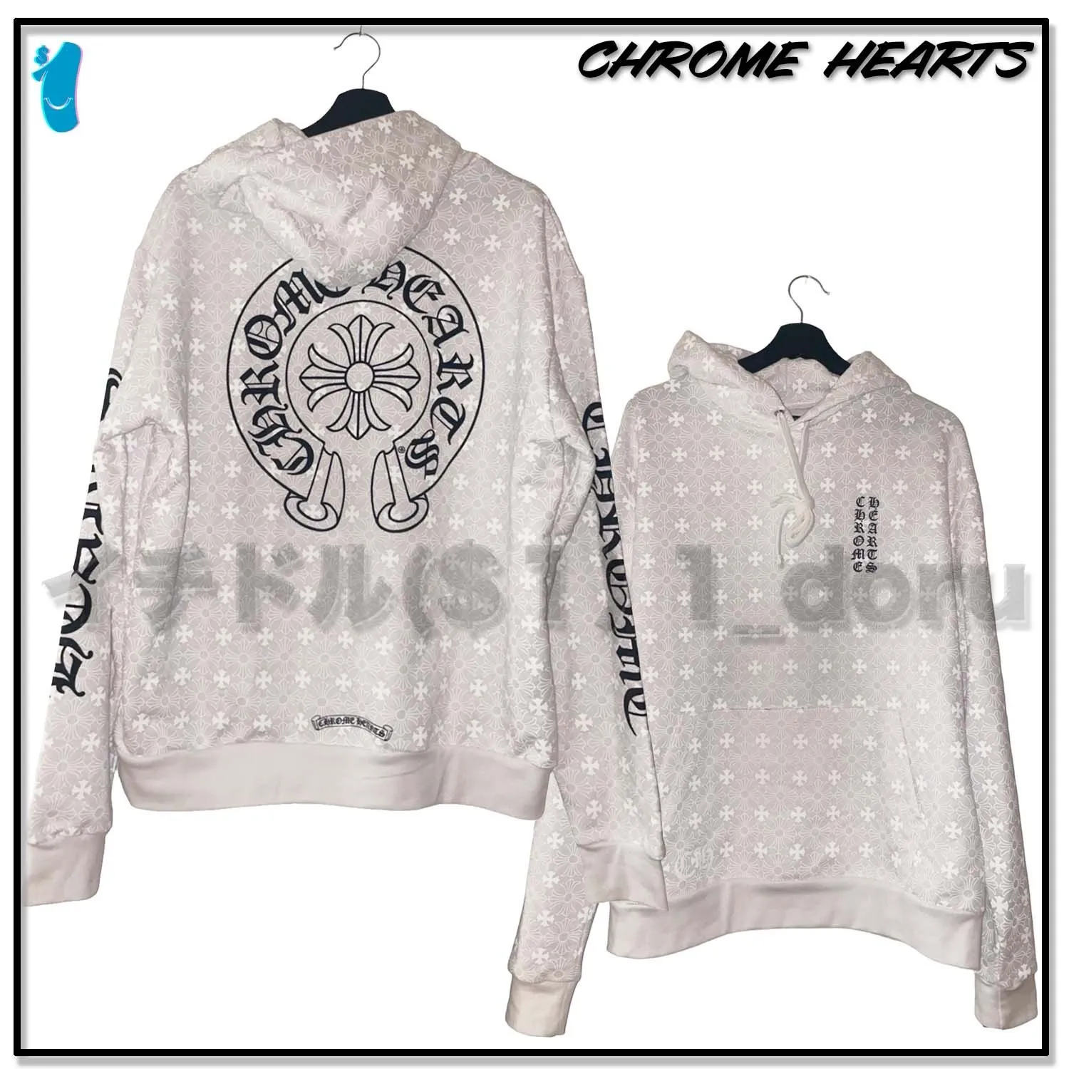 CHROME HEARTS  |Unisex Street Style Long Sleeves Cotton Logos on the Sleeves